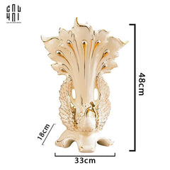 Maison Couture - Bình Hoa Khổng Tước Sứ Ngọc Cao Cấp Impérial Paon Empress Fan 33x48-CẬU HAI HOME DECOR
