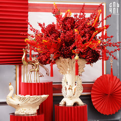 Maison Couture - Bình Hoa Khổng Tước Sứ Ngọc Cao Cấp Impérial Paon Empress Fan 33x48-CẬU HAI HOME DECOR