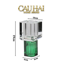 Maison Couture - Bình Hoa Pha Lê Atelier Émeraude Crystal Geometric Vessel 10x19-CẬU HAI HOME DECOR