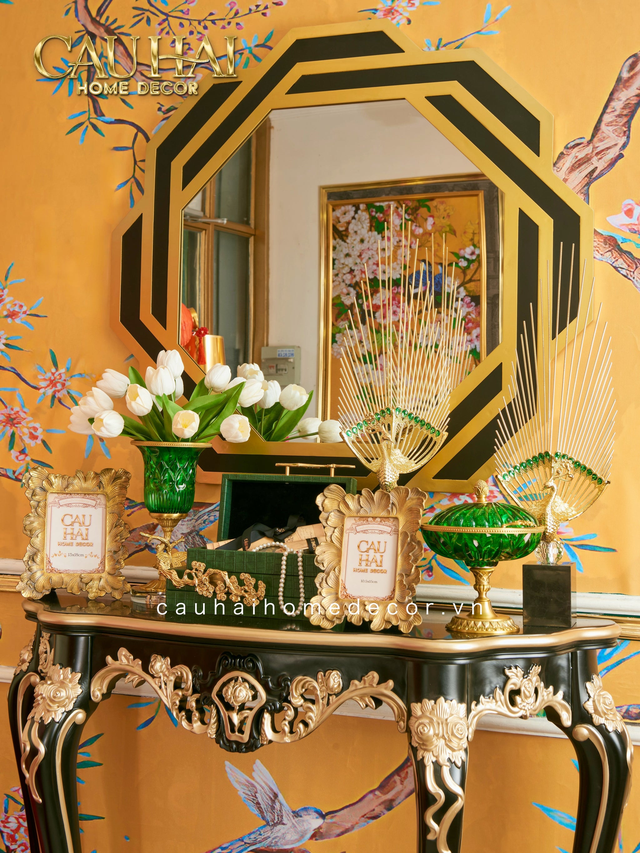 Maison Couture - Bình Hoa Pha Lê Brasson Papillon Emerald H30-CẬU HAI HOME DECOR