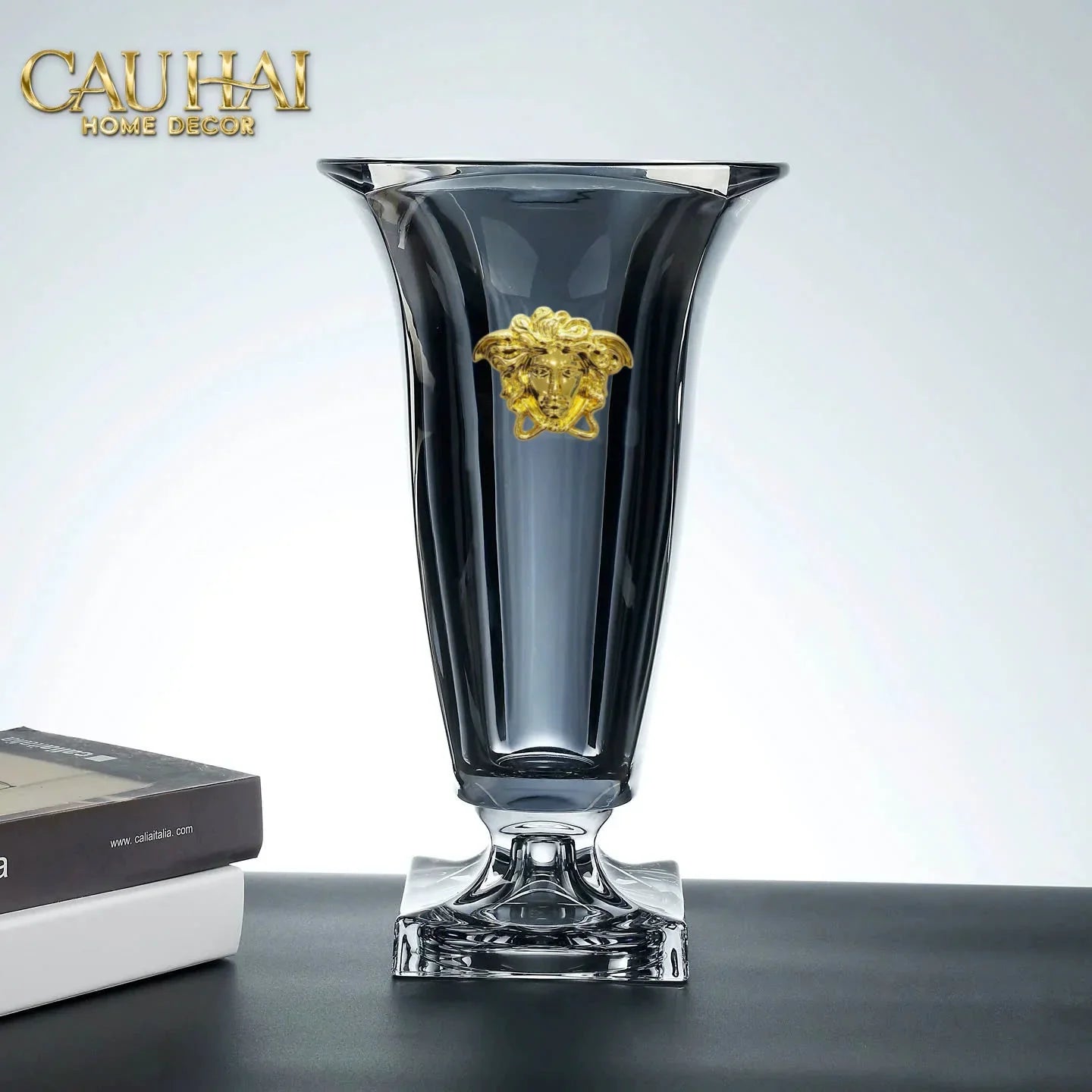 Maison Couture - Bình Hoa Pha Lê L’Atelier Medusa Midnight Goblet Cristallerie Vase 33-CẬU HAI HOME DECOR