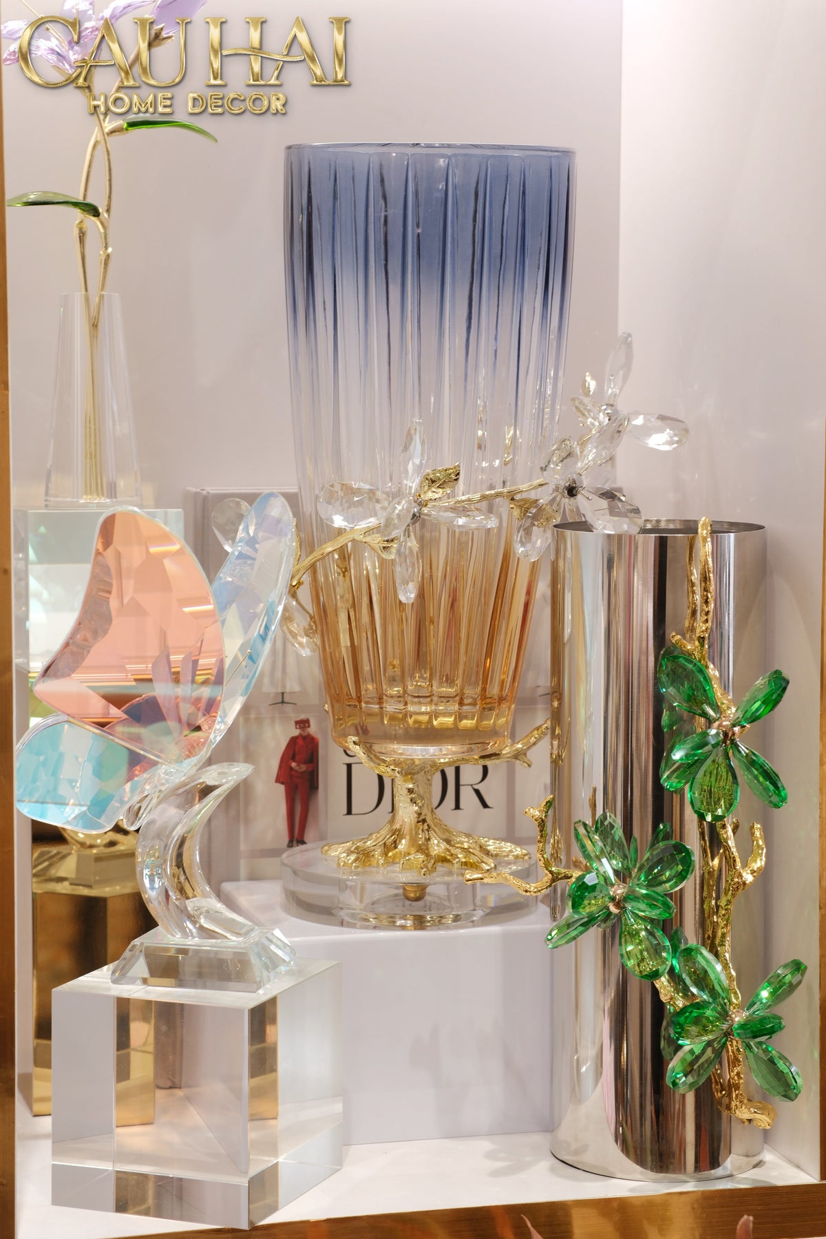Maison Couture - Bình Hoa Pha Lê The Cristalleries Fleur d’Océan H38-BÌNH HOA-Đối tác tại Trung Quốc theo từng đơn đặt hàng-CẬU HAI HOME DECOR