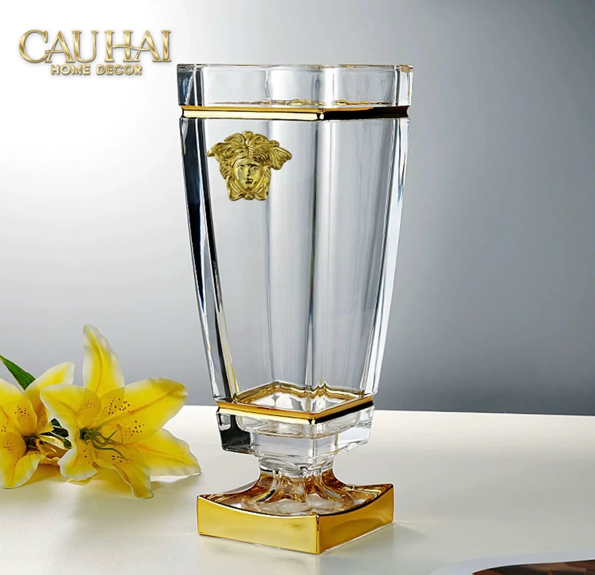 Maison Couture - Bình Hoa Pha Lê V Class Critalleries Obelish Meduse Vase H36x11 M13.5-CẬU HAI HOME DECOR