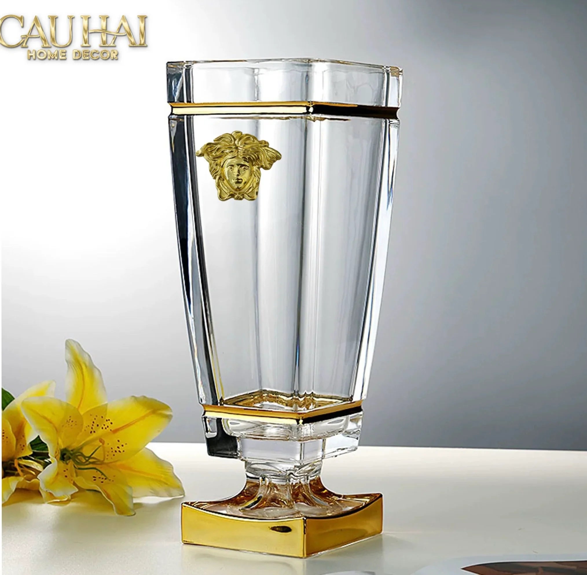 Maison Couture - Bình Hoa Pha Lê V Class Critalleries Obelish Meduse Vase H36x11 M13.5-CẬU HAI HOME DECOR