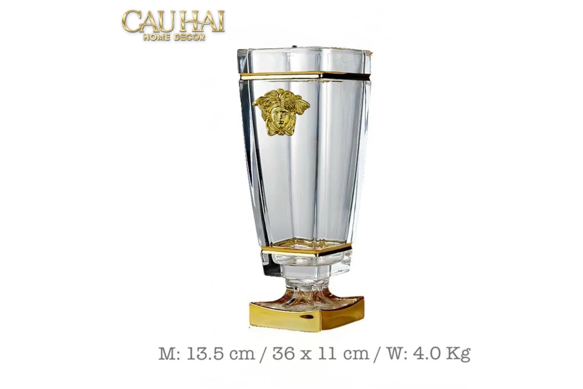 Maison Couture - Bình Hoa Pha Lê V Class Critalleries Obelish Meduse Vase H36x11 M13.5-CẬU HAI HOME DECOR