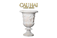 Maison Couture - Bình Hoa Phù Điêu Đá Sa Thạch Giả Ngọc - Amphora Des Dieux Dionysien - Patrimoine H47xM35-CẬU HAI HOME DECOR