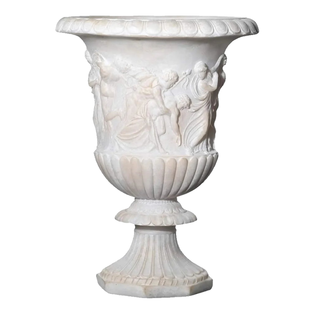 Maison Couture - Bình Hoa Phù Điêu Đá Sa Thạch Giả Ngọc - Amphora Des Dieux Dionysien - Patrimoine H47xM35-BÌNH HOA-Đối tác tại Trung Quốc theo từng đơn đặt hàng-CẬU HAI HOME DECOR