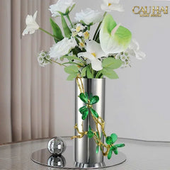 Maison Couture - Bình Hoa Platium Đá Pha Lê Emerald Métallique Aurum Branche 17x14x31-CẬU HAI HOME DECOR