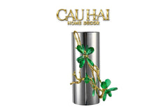 Maison Couture - Bình Hoa Platium Đá Pha Lê Emerald Métallique Aurum Branche 17x14x31-CẬU HAI HOME DECOR