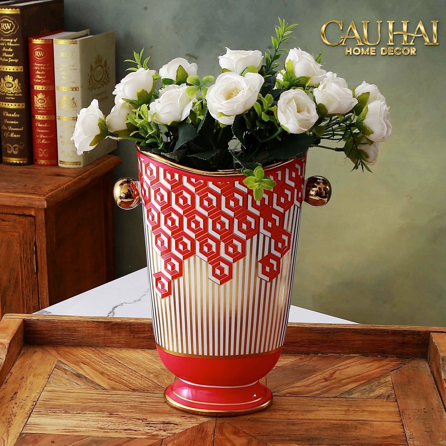 Maison Couture - Bình Hoa Rouge et Or de Bon Augure H28 - CẬU HAI HOME DECOR