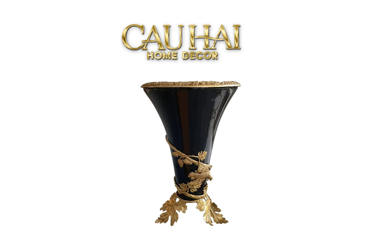 Maison Couture – Bình Hoa Sứ Đồng Imperium Empire Amphora Of Dionysus - Barocco Divine Vase H52-BÌNH HOA-CẬU HAỊ HOME DECOR-CẬU HAI HOME DECOR