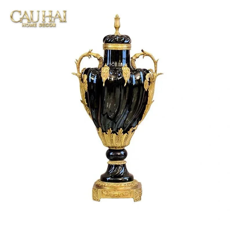 Maison Couture – Bình Hoa Sứ Đồng Imperium Empire Amphora Of Dionysus - Barocco Divine Vase H52-BÌNH HOA-CẬU HAỊ HOME DECOR-CẬU HAI HOME DECOR