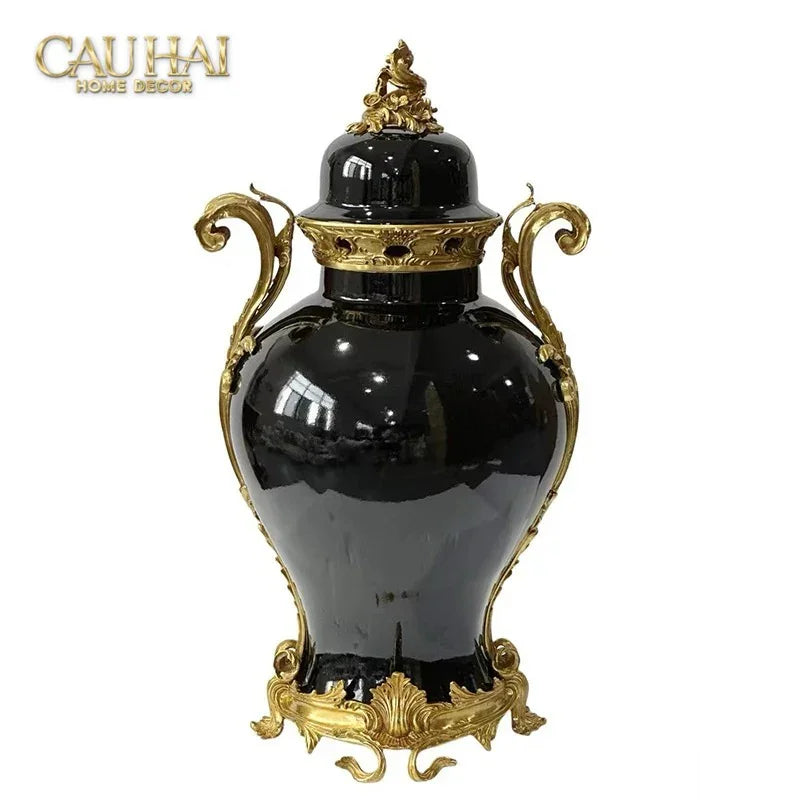 Maison Couture – Bình Hoa Sứ Đồng Imperium Empire Amphora Of Dionysus - Barocco Divine Vase H52-BÌNH HOA-CẬU HAỊ HOME DECOR-CẬU HAI HOME DECOR