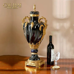 Maison Couture – Bình Hoa Sứ Đồng Imperium Empire Amphora Of Dionysus - Barocco Divine Vase H52-CẬU HAI HOME DECOR