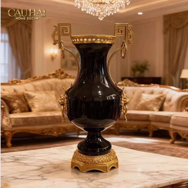Maison Couture – Bình Hoa Sứ Đồng Imperium Empire Amphora Of Dionysus - Barocco Divine Vase H52-BÌNH HOA-CẬU HAỊ HOME DECOR-CẬU HAI HOME DECOR