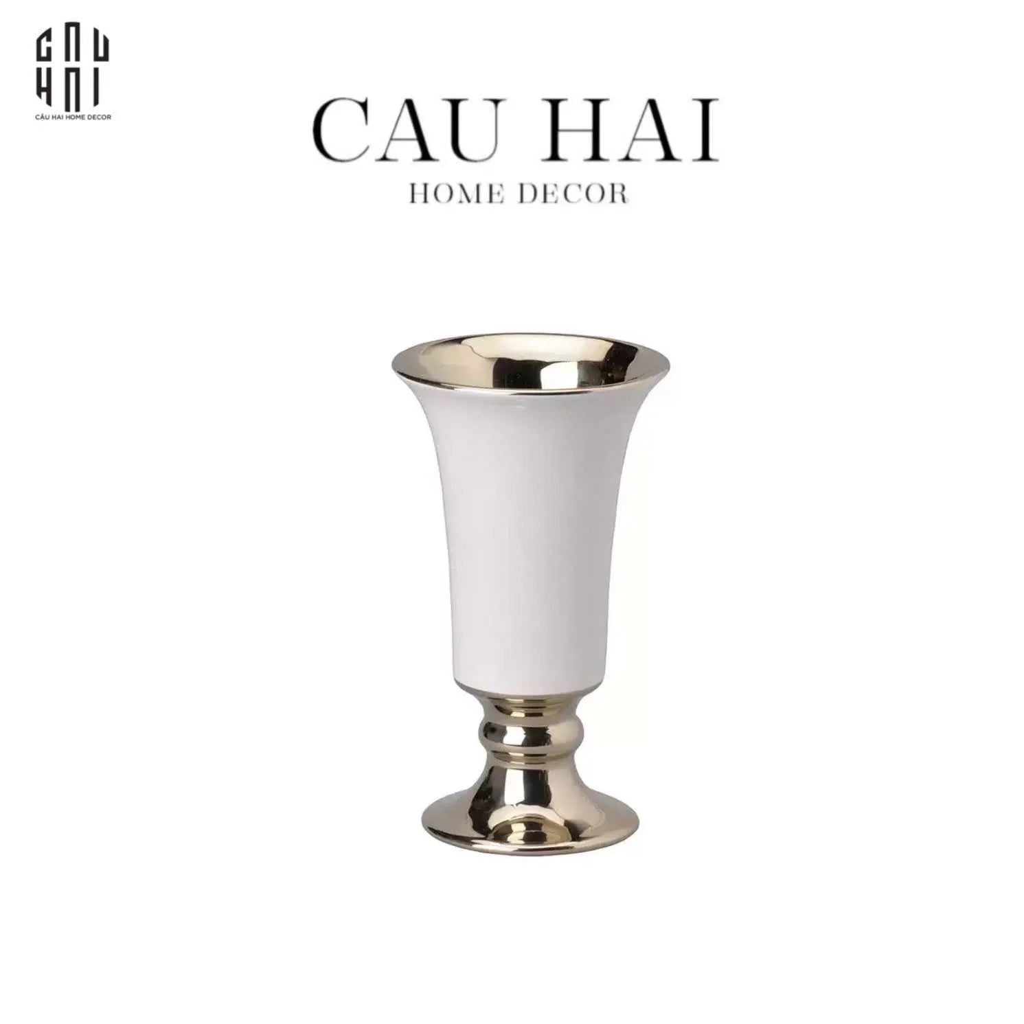 Maison Couture - Bình Hoa Sứ Trắng Venice AB House Manhattan Vibe 11x20-CẬU HAI HOME DECOR
