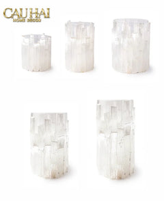 Maison Couture - Bình Hoa Thạch Anh Trắng Elite Quartz Allure Gemstone Vases H30-CẬU HAI HOME DECOR