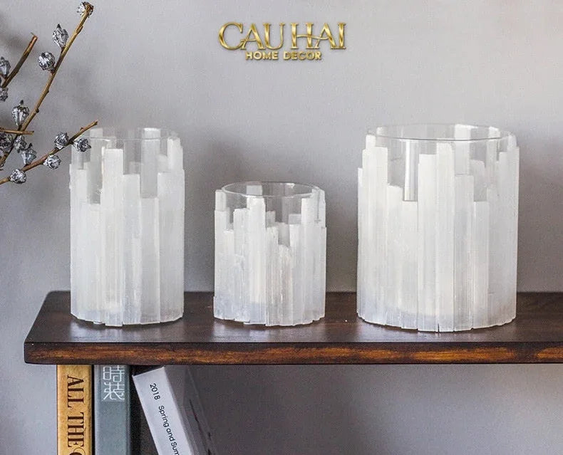 Maison Couture - Bình Hoa Thạch Anh Trắng Elite Quartz Allure Gemstone Vases H30-CẬU HAI HOME DECOR