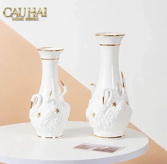 Maison Couture - Bình Hoa Thiên Nga - Odette Impériale Swan Princess Vase H31-CẬU HAI HOME DECOR