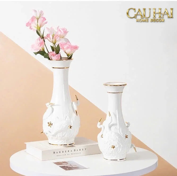 Maison Couture - Bình Hoa Thiên Nga - Odette Impériale Swan Princess Vase H31-CẬU HAI HOME DECOR