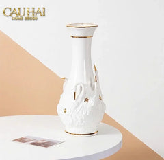 Maison Couture - Bình Hoa Thiên Nga - Odette Impériale Swan Princess Vase H31-CẬU HAI HOME DECOR