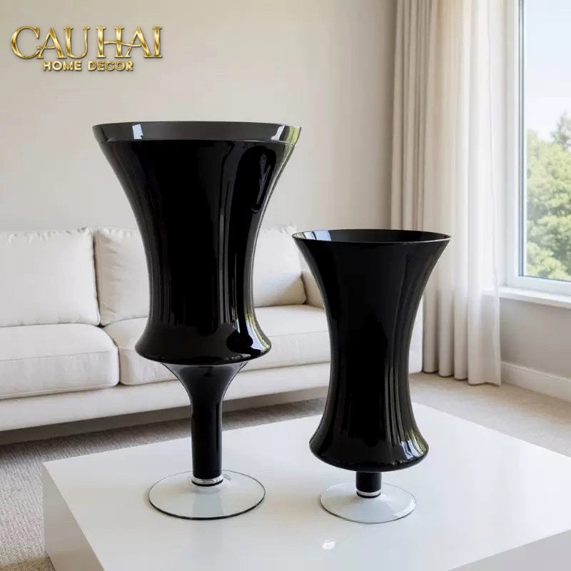 Maison Couture - Bình Hoa Thuỷ Tinh Colonne Noire Lacquered Glaze Vases - CẬU HAI HOME DECOR