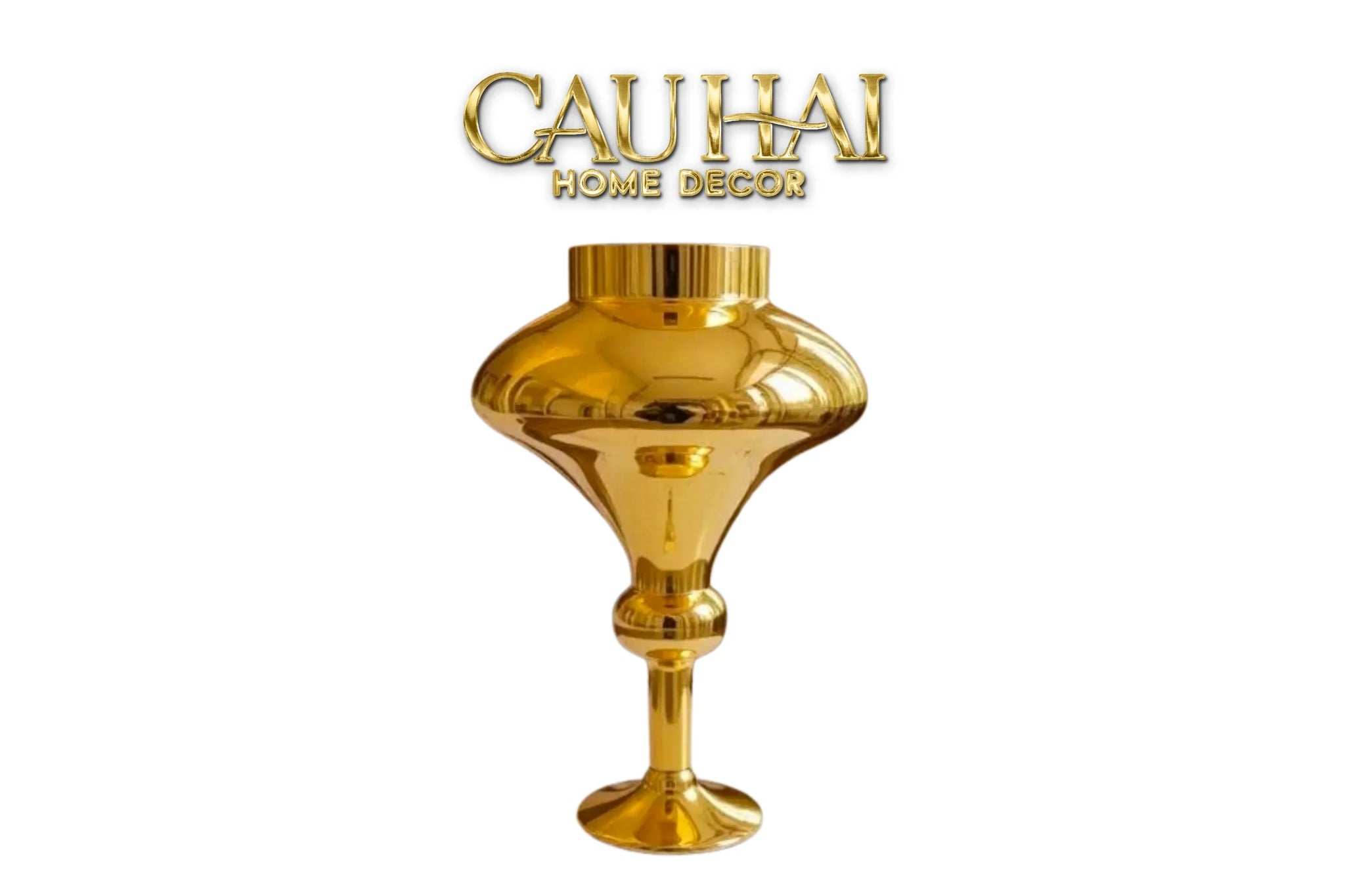 Maison Couture - Bình Hoa Thuỷ Tinh Mạ Vàng Calice d’Or Lacquered 40-CẬU HAI HOME DECOR