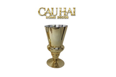 Maison Couture - Bình Hoa Thuỷ Tinh Mạ Vàng Cristallerie Dorée Impériale Goblet Vessel 19x34-CẬU HAI HOME DECOR