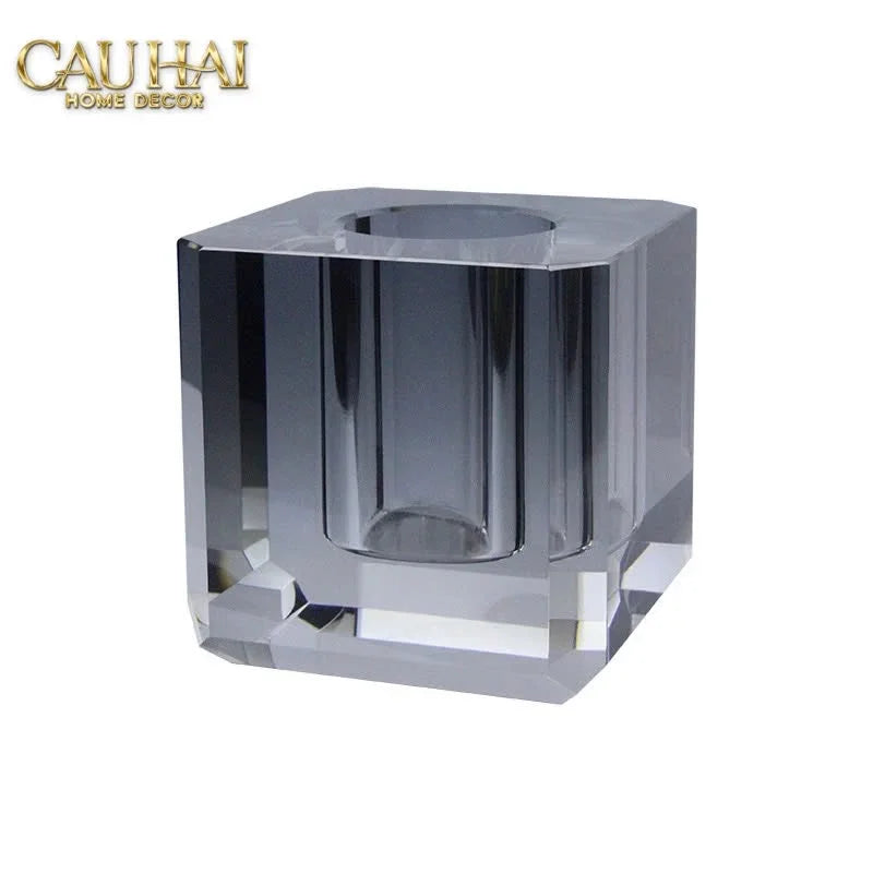 Maison Couture - Bình Lọ Hoa Pha Lê Lập Phương Savoir Ambre Cube Vase – Modern Cristalleries Block 10x10x10-CẬU HAI HOME DECOR