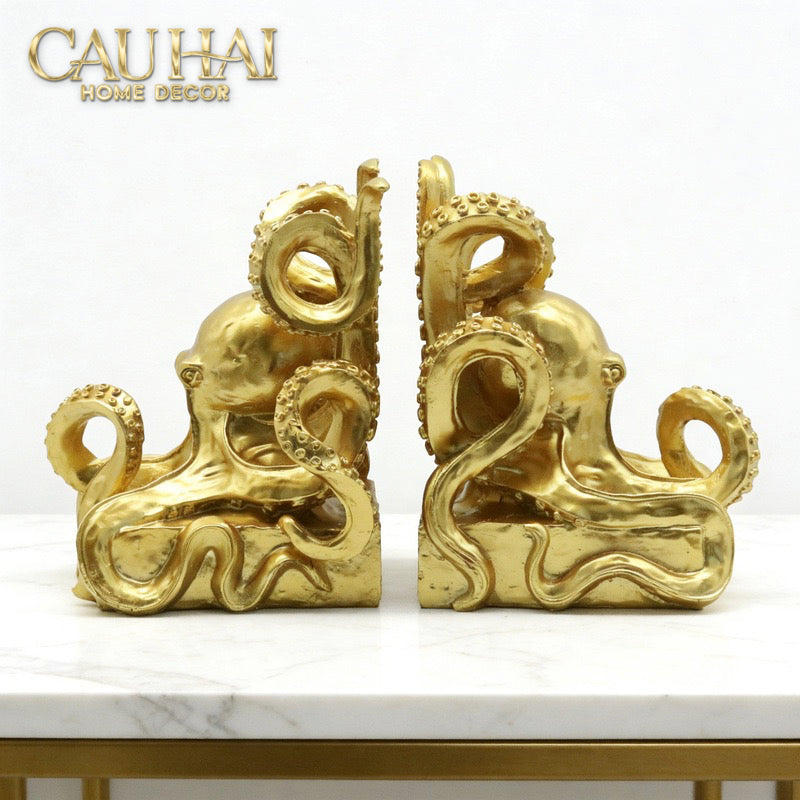 Maison Couture - Chặn Sách Bạch Tuộc Octavia D’Or 30×13×H20-SÁCH TRANG TRÍ-CẬU HAI HOME DECOR-CẬU HAI HOME DECOR