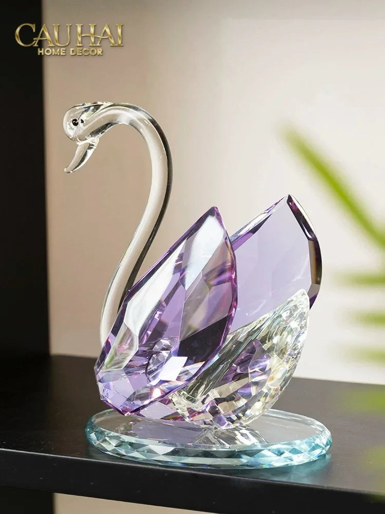 Maison Couture - Đế Đỡ Rượu Thiên Nga Pha Lê Cao Cấp Critalleries Divinity Swan Wine Holder 20x28-CẬU HAI HOME DECOR
