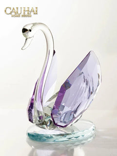 Maison Couture - Đế Đỡ Rượu Thiên Nga Pha Lê Cao Cấp Critalleries Divinity Swan Wine Holder 20x28-CẬU HAI HOME DECOR