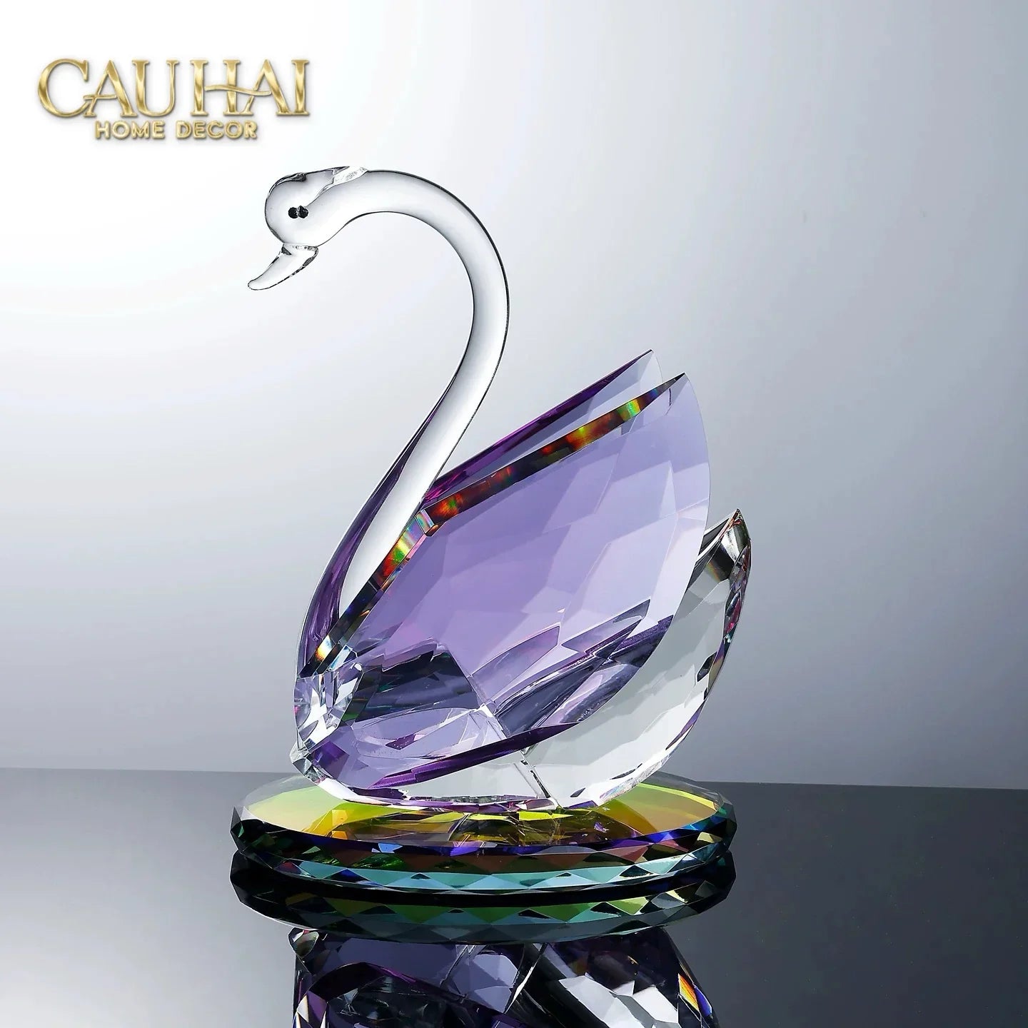 Maison Couture - Đế Đỡ Rượu Thiên Nga Pha Lê Cao Cấp Critalleries Divinity Swan Wine Holder 20x28-CẬU HAI HOME DECOR