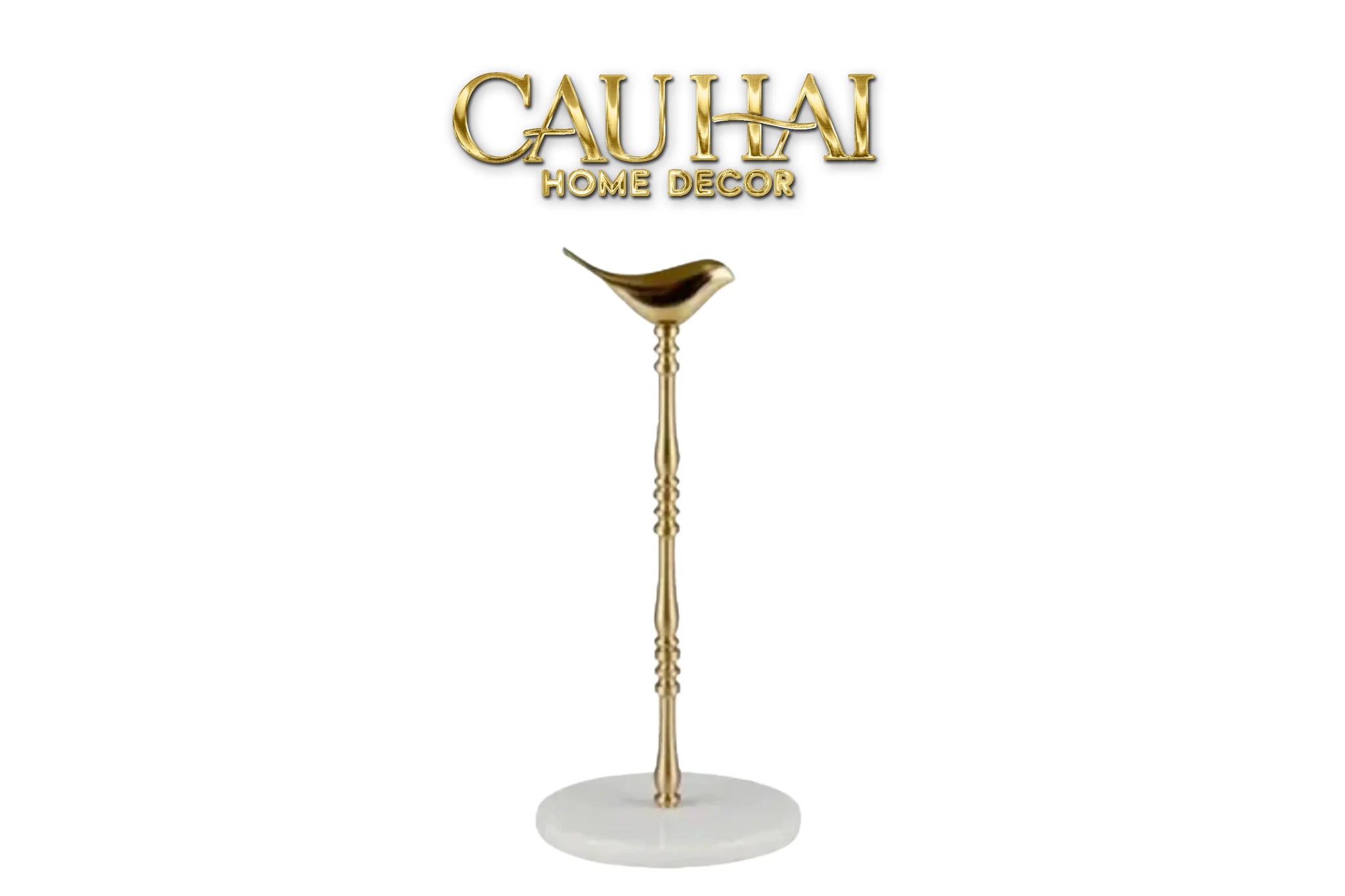 Maison Couture - Đế Giấy Lau Bếp / Giấy Ăn Bằng Đồng Đá Marble Finial Bird Paper Towel Stand 15x34-CẬU HAI HOME DECOR