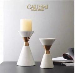 Maison Couture - Đế Nến Đá Marble - Ivory Marbre D’Or Candle Holder (Tặng Nến)-CẬU HAI HOME DECOR