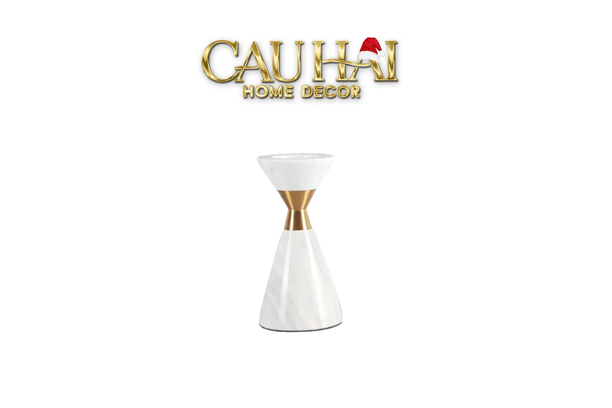 Maison Couture - Đế Nến Đá Marble - Ivory Marbre D’Or Candle Holder (Tặng Nến)-CẬU HAI HOME DECOR