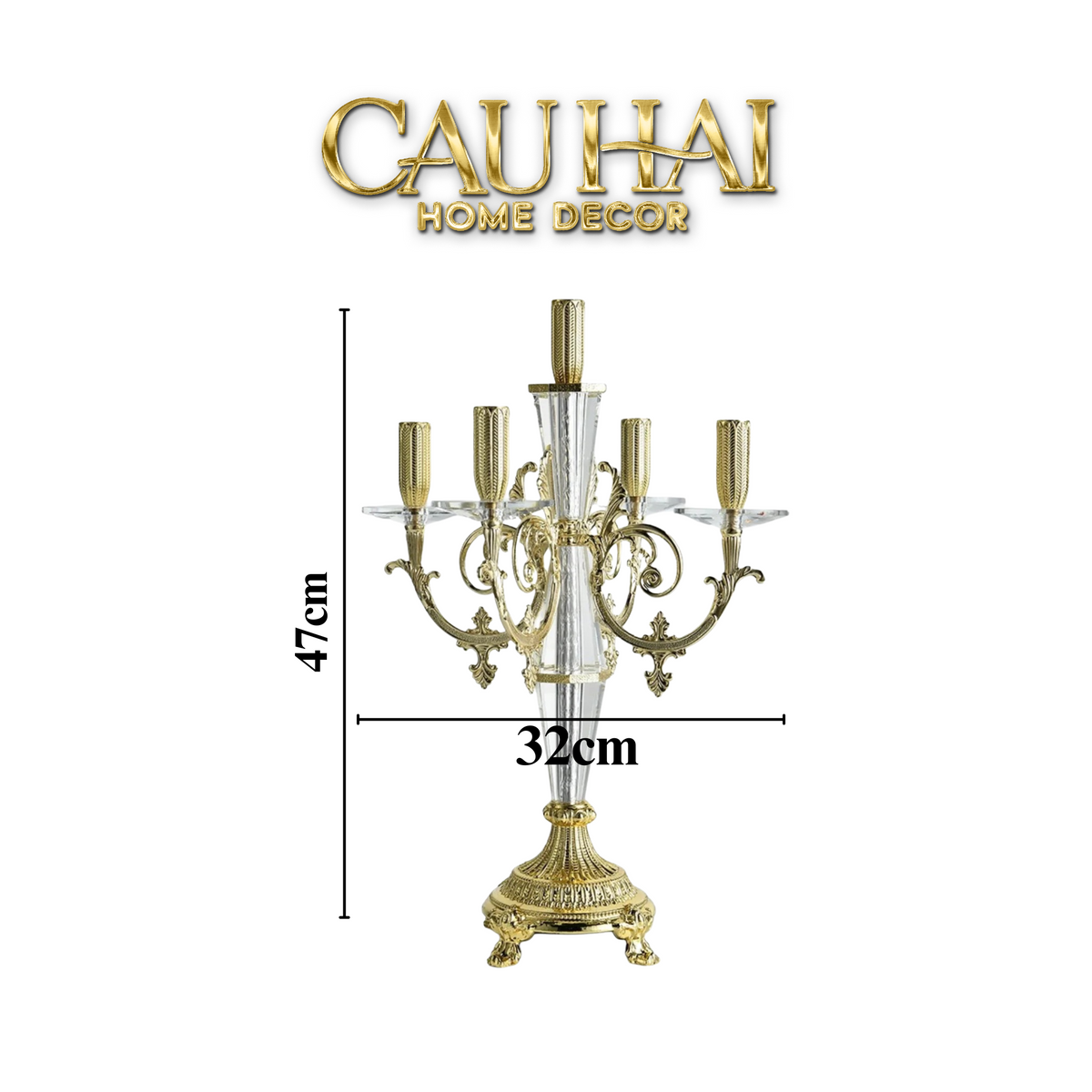 Maison Couture - Đế Nến Pha Lê Cristalleries Versailles Chanderlier H47-ĐẾ NẾN-Đối tác tại Trung Quốc theo từng đơn đặt hàng-CẬU HAI HOME DECOR
