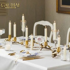 Maison Couture - Đế Nến Trang Trí Đồng Nhánh Olive - Indira Atélier Centerpiece Candle Holders D44x9-CẬU HAI HOME DECOR