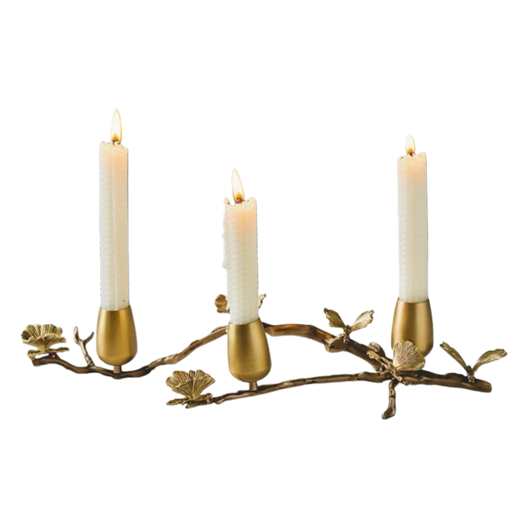 Maison Couture - Đế Nến Trang Trí Đồng Nhánh Olive - Indira Atélier Centerpiece Candle Holders D44x9-ĐẾ NẾN-Đối tác tại Trung Quốc theo từng đơn đặt hàng-CẬU HAI HOME DECOR