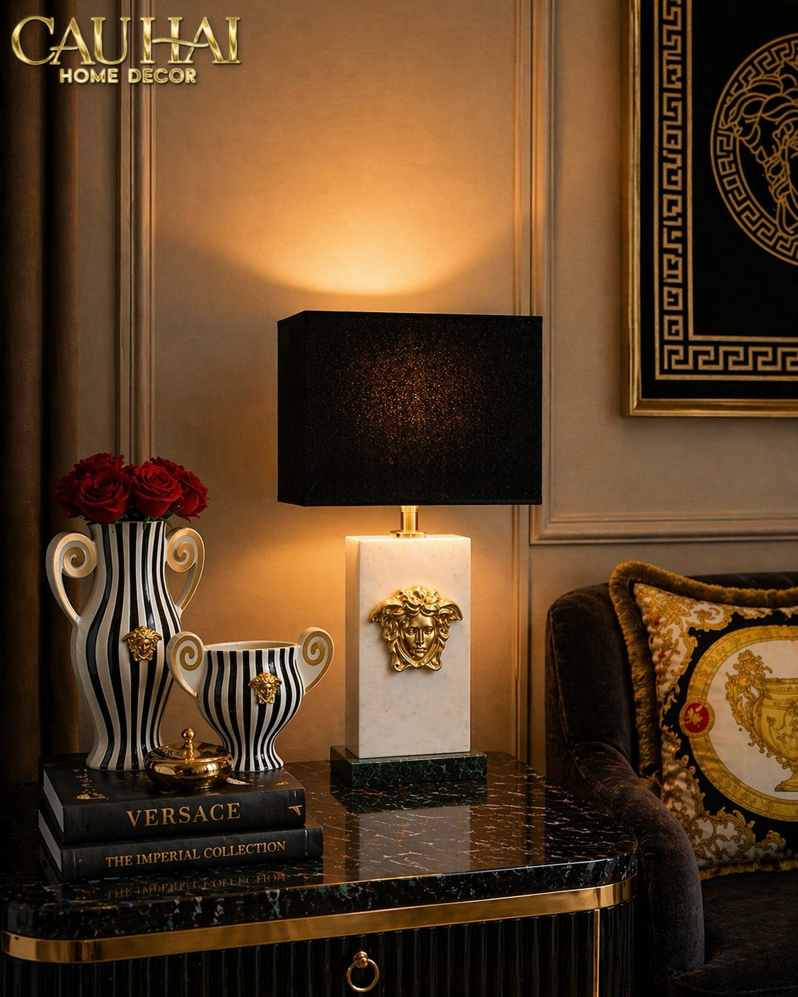 Maison Couture - Đèn Bàn Atélier Medusa Lumière Savoir Side Table Lamp Spéciale By CAHA 40x20x70-CẬU HAI HOME DECOR