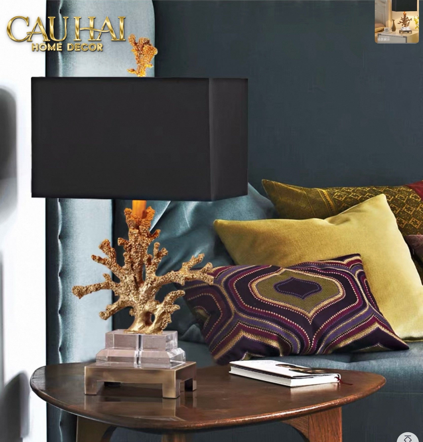 Maison Couture - Đèn Bàn Gilded Coral Side Table Lamp H62-CẬU HAI HOME DECOR