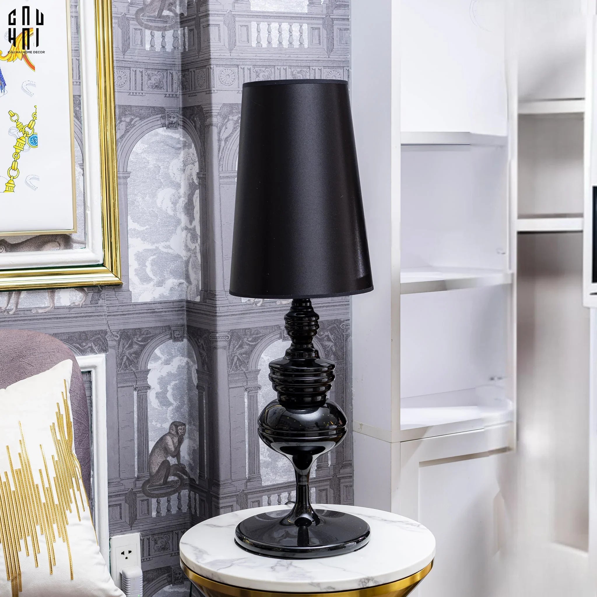 Maison Couture - Đèn Bàn Iconique Allure Matte Black Andrew Table Lamp-CẬU HAI HOME DECOR
