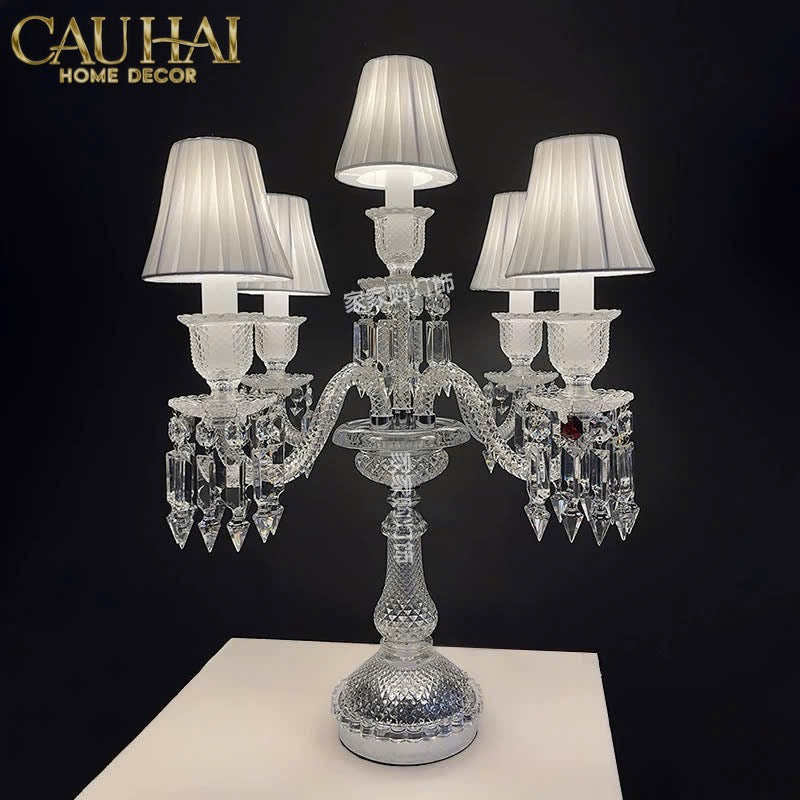 Maison Couture - Đèn Pha Lê 5 Đỉnh Candelabre Couronne Zénith En Cristalleries Classique H72 - CẬU HAI HOME DECOR