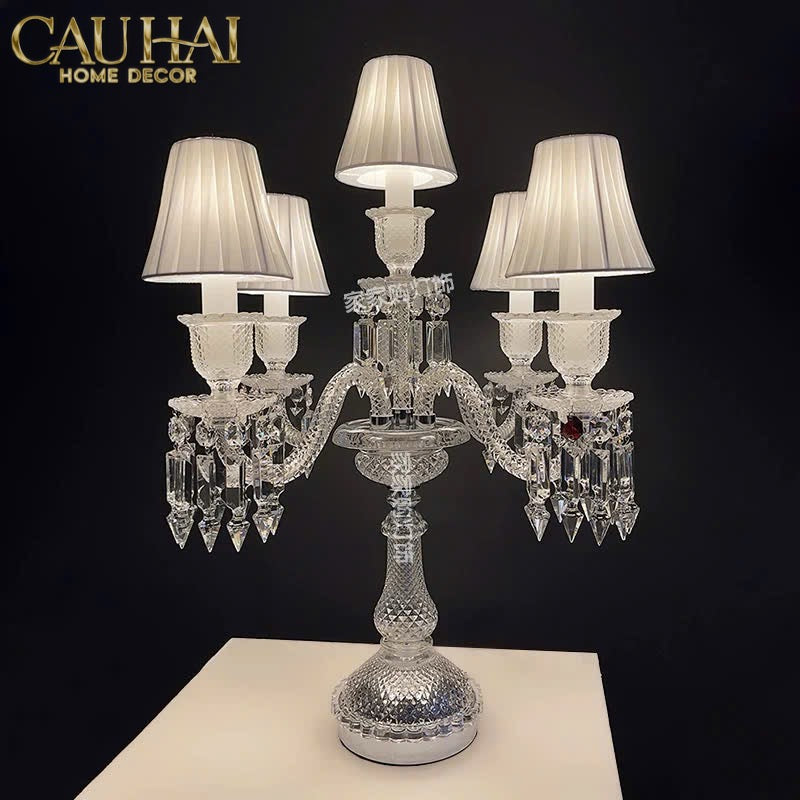 Maison Couture - Đèn Pha Lê 5 Đỉnh Candelabre Couronne Zénith En Cristalleries Classique H72 - CẬU HAI HOME DECOR