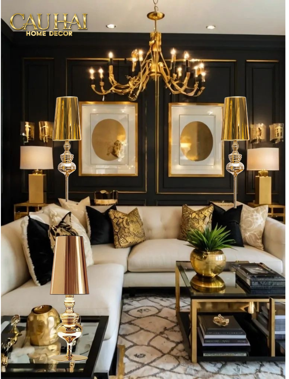 Maison Couture - Đèn Sàn Iconique Astral Andrew H164 - Métallique Gold Floor Lamp-ĐÈN SÀN-Đối tác tại Trung Quốc theo từng đơn đặt hàng-CẬU HAI HOME DECOR