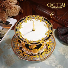 Maison Couture - Đĩa 2 Tầng Black Barocco Prestige Gala VS Étagère-CẬU HAI HOME DECOR