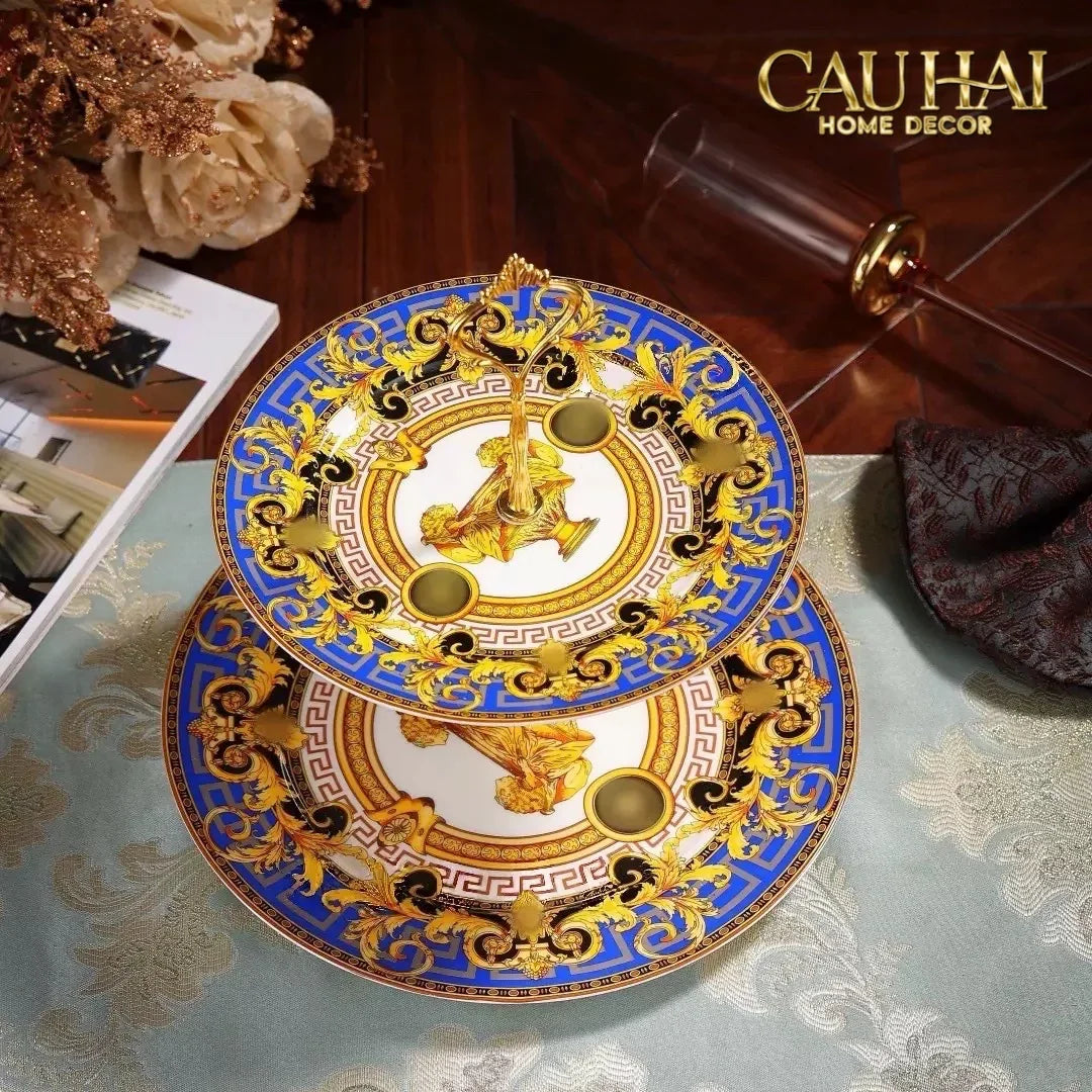 Maison Couture - Đĩa 2 Tầng Black Barocco Prestige Gala VS Étagère-CẬU HAI HOME DECOR
