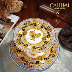 Maison Couture - Đĩa 2 Tầng Black Barocco Prestige Gala VS Étagère-CẬU HAI HOME DECOR