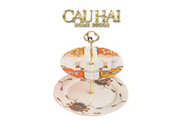 Maison Couture - Đĩa 2 Tầng La Selle Royale Orange Harnais Étagère - Deux Niveaux-CẬU HAI HOME DECOR