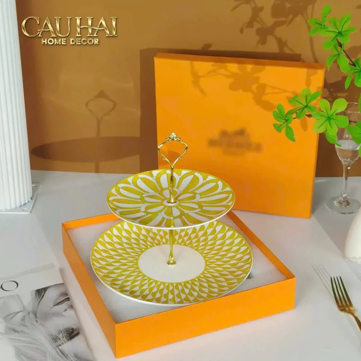 Maison Couture - Đĩa 2 Tầng Lumière Soleil Étagère 2 Niveaux-CẬU HAI HOME DECOR